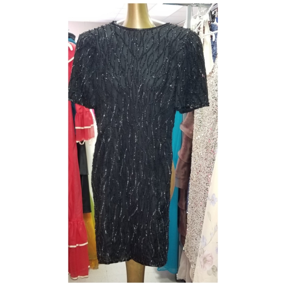 Vintage Size medium beaded and silk cocktail dress